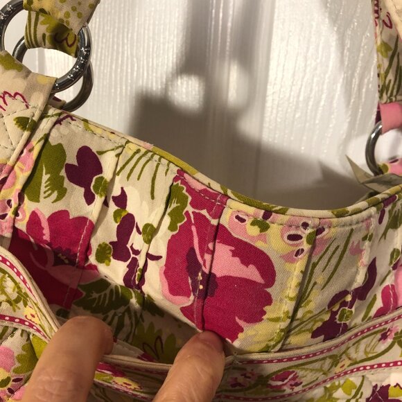 Vera Bradley women pink and lime handbag, 12 x 9 x 5 - Picture 3 of 16